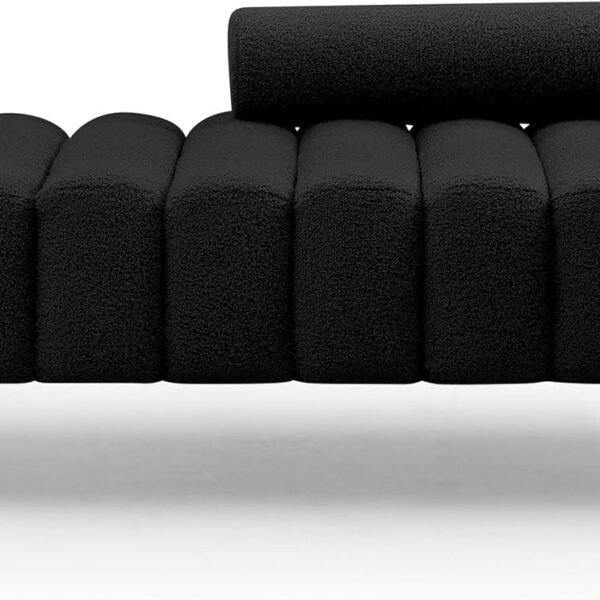 Width Modern End of Bed Bench Sherpa Fabric Upholstered 53.2 inch, 2 Seater Sofa Couch Entryway