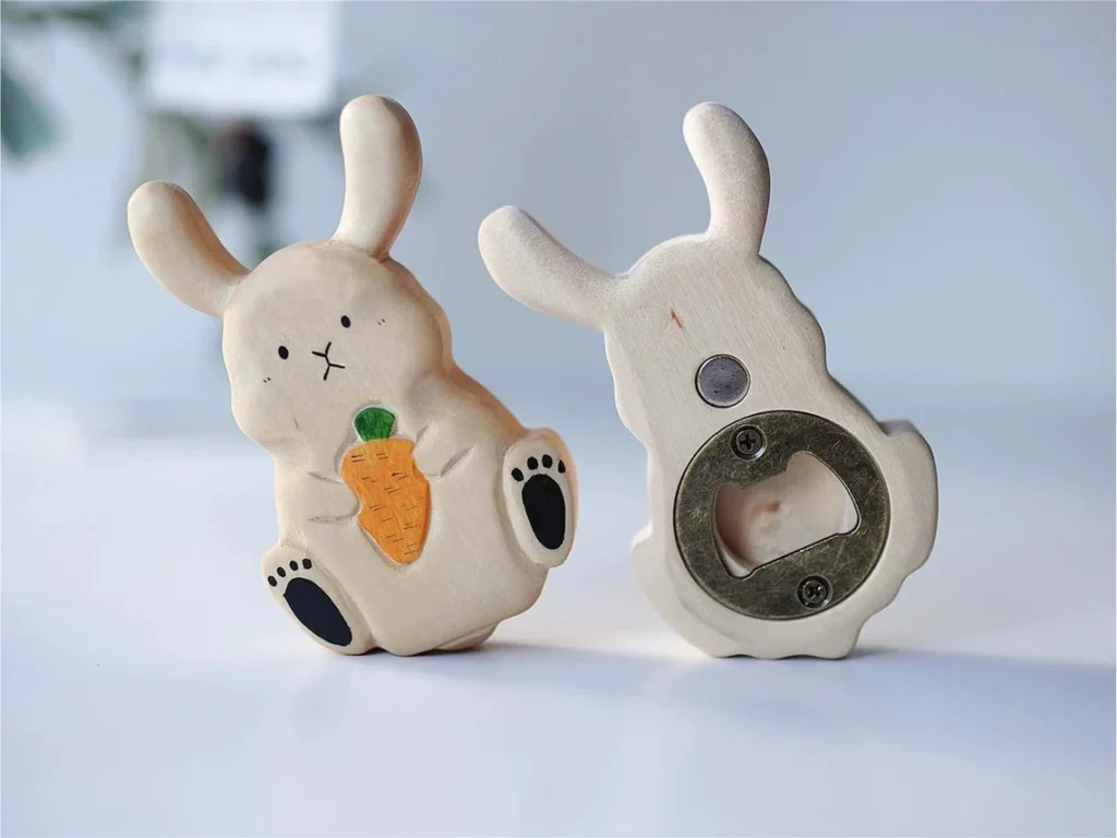 Cute Rabbit Wood Bottle Opener