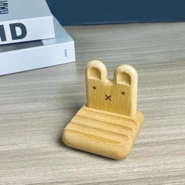 Cute Wooden Bunny Phone Stands for Desk