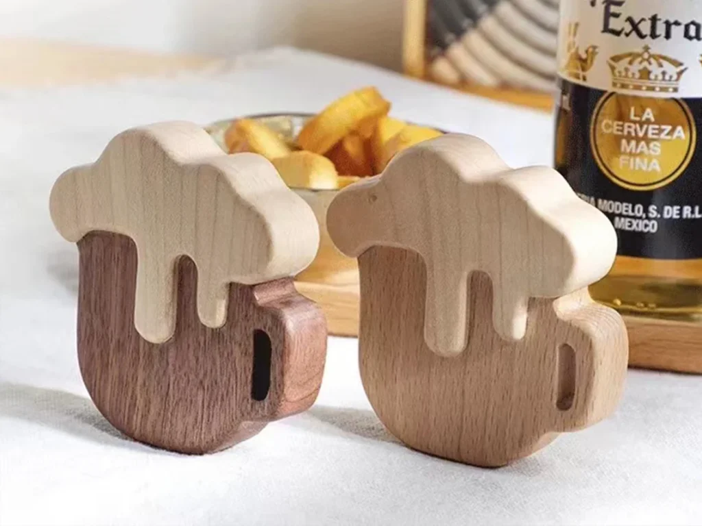 Beer-Shaped Maple Wood Bottle Opener