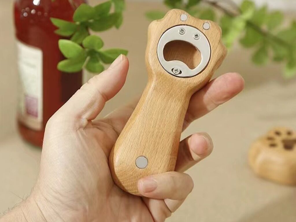 Wooden Cat Paw Bottle Opener