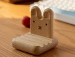 Cute Wooden Rabbit Phone Stands for Desk