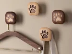 Wooden Dog Paw Hooks for Wall,Towel, Bag Purse Wood Hooks