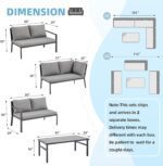 Modern Outdoor Furniture Sectional Sofa Couch Patio Conversation Sets Clearance withTable and Chair Sets for Lawn