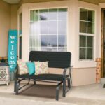 Outdoor Gliders for Outside Patio - Porch Glider w/Steel Frame, Weather Resistance HDPE Back & Seat, 600Lbs Capacity Loveseat