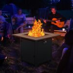 30 Inch Fire Tables 50000 BTU Outdoor Fire Pits for Outside Steel Gas Fire Table with Fire Pit Lid Grille Tabletop and Waterproof