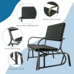 Outdoor Gliders for Outside Patio - Porch Glider w/Steel Frame, Weather Resistance HDPE Back & Seat, 600Lbs Capacity Loveseat