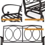 Outdoor Glider Bench, Patio 2 Person Loveseat with Removable Cushion, Thick Padded Seat, Stable Steel Frame