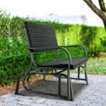 Outdoor Gliders for Outside Patio - Porch Glider w/Steel Frame, Weather Resistance HDPE Back & Seat, 600Lbs Capacity Loveseat