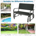 Outdoor Gliders for Outside Patio - Porch Glider w/Steel Frame, Weather Resistance HDPE Back & Seat, 600Lbs Capacity Loveseat