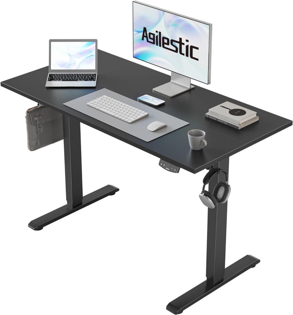 Electric Standing Desk 40 x 24 Inches, Height Adjustable Desk, Sit Stand up Desk for Work Office Home