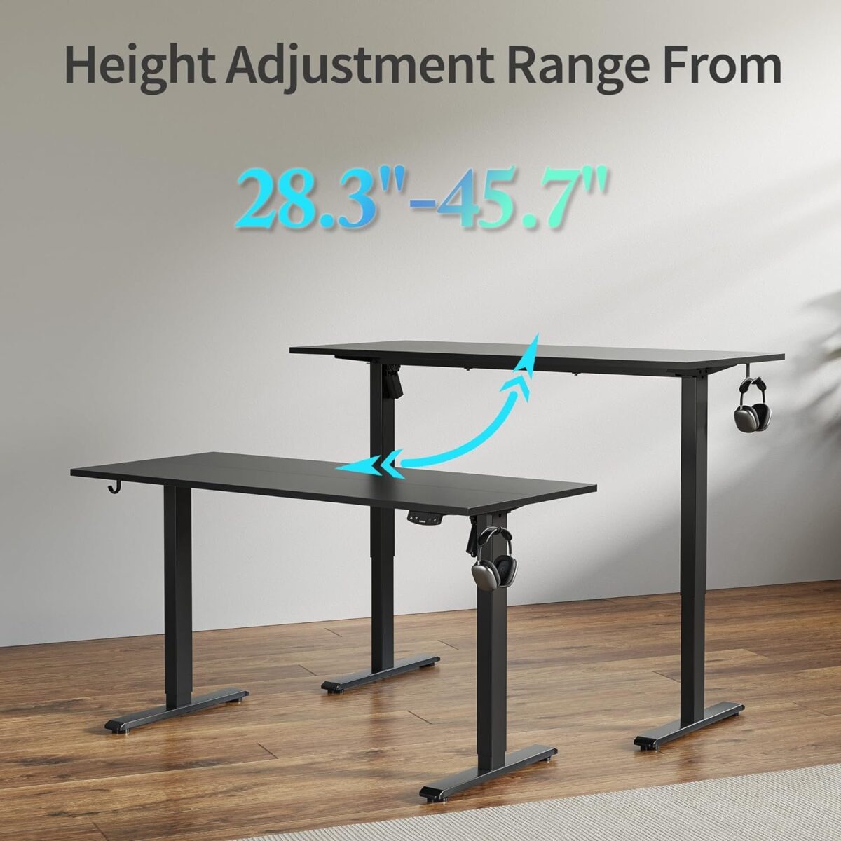 Electric Standing Desk 40 x 24 Inches, Height Adjustable Desk, Sit Stand up Desk for Work Office Home