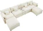 145" U Shaped Cloud Couch Sectional for Living Room, Oversized Modern Modular Sofa with Movable Ottoman