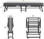 Folding Bed with Mattress for Adults, Cot Size 75" x 31" Rollaway Bed, Portable Bed Foldable Bed Day Bed for Guest