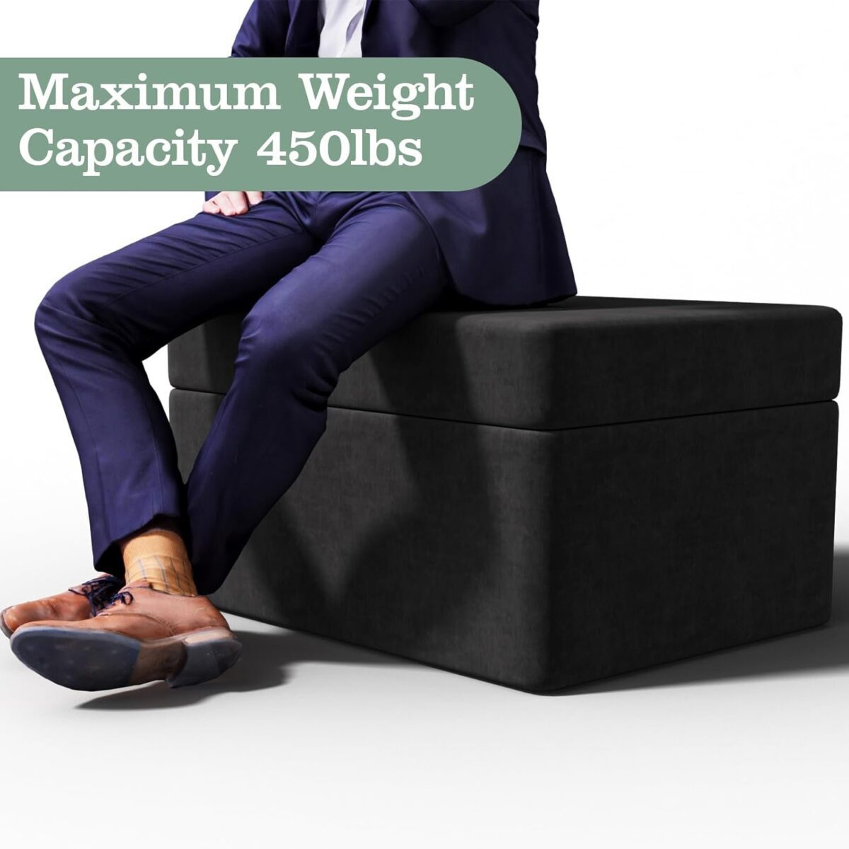 Ottoman Sofa with Large Storage, Large Square Storage Ottoman Sofa Footrest Couch for Living Room