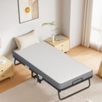 Folding Bed with Mattress for Adults, Cot Size 75" x 31" Rollaway Bed, Portable Bed Foldable Bed Day Bed for Guest