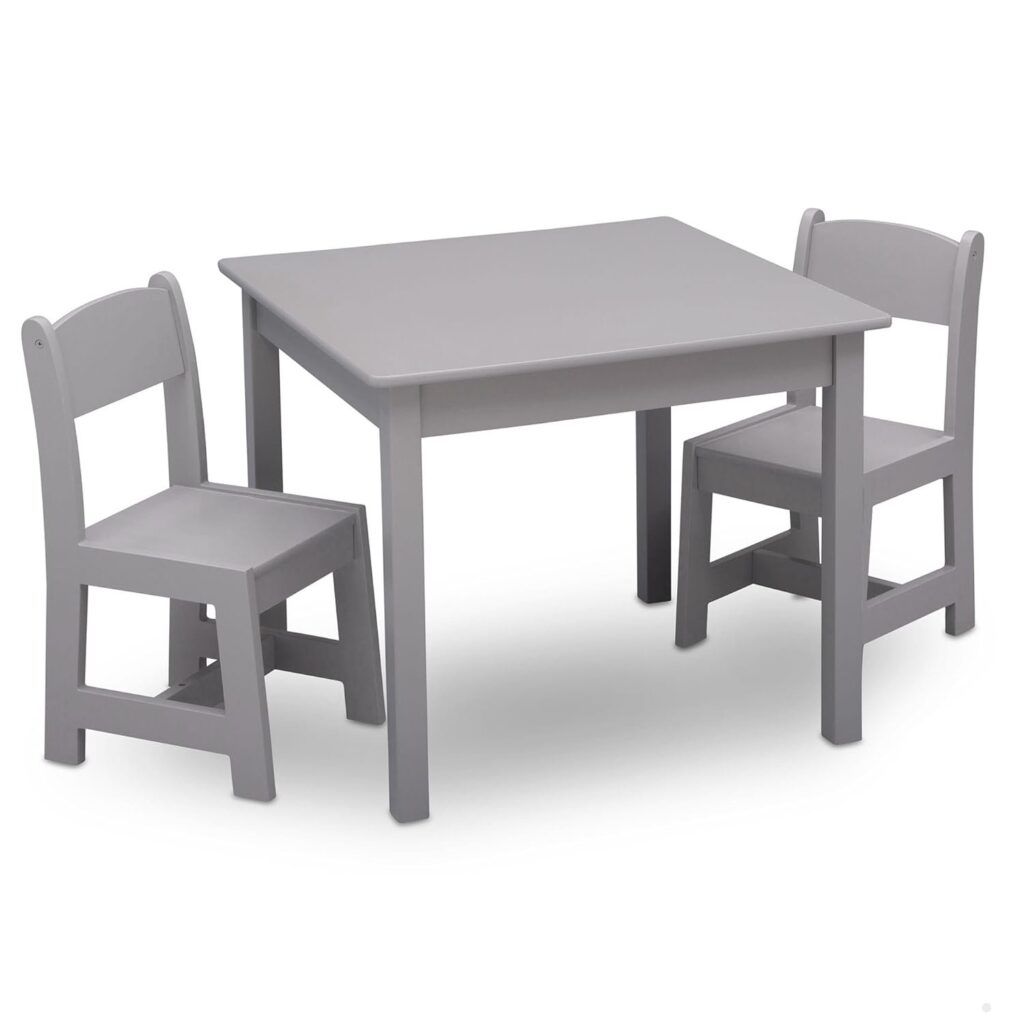 Children MySize Kids Wood Table and Chair Set (2 Chairs Included) - Ideal for Arts & Crafts 3 Piece Set