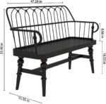 Entryway Bench,Spindle Back Wooden Dinning Bench, Farmhouse Foyer Bench for Entryway