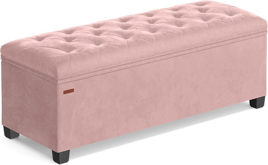 Storage Ottoman Bench, Foot Rest with Legs, 15.7 x 43 x 15.7 Inches, End of Bed Bench, Storage Chest, Load up to 660 lb, for Living Room