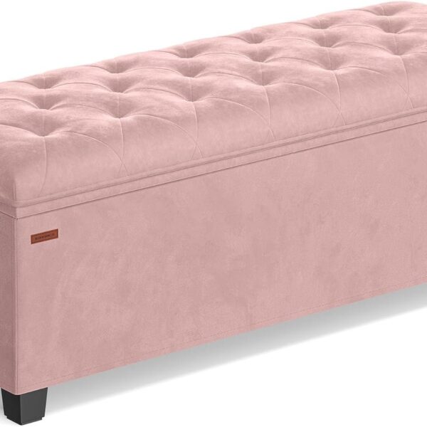 Storage Ottoman Bench, Foot Rest with Legs, 15.7 x 43 x 15.7 Inches, End of Bed Bench, Storage Chest, Load up to 660 lb, for Living Room