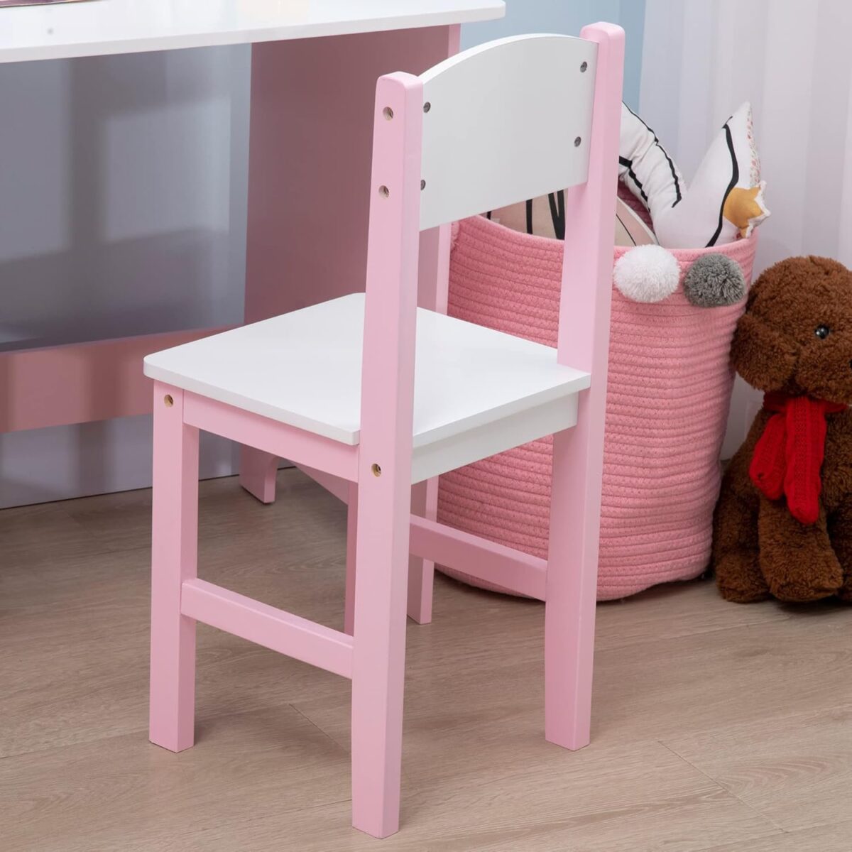 Toddler Table and Chair Set, Kids Writing Desk Homework Table with Whiteboard