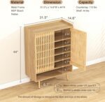 Large Shoe Cabinet with Doors, 6-Tier Entryway Shoe Storage Cabinet with Adjustable Shelves, Freestanding Shoes Rack Organizer