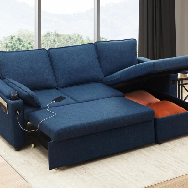 Sofa Bed Sleeper Pull Out 2 in 1 Sectional Sleeper Sofa Couches with Storage