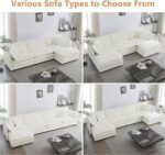 L Shaped Couch Set for Living Room, 3-Seater Comfy Cloud Couches with Movable Ottoman, DIY Combination