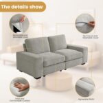 2-Seater Modular Sectional Modern Sofa Couch Loveseat for Living Room and Apartment Comfy Removable Chenille