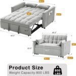 Wakefit 3 in 1 Convertible Sleeper Sofa Bed, Futon Couches for Living Room with Side Pocket