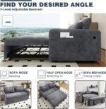 4-in-1 Convertible L Shaped Couch with Pull Out Bed and Storage