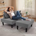 Recliner Sofa Bed, Convertible Small Sectional Couches for Living Room, Sofa Cama moderno with Chaise & 2 Pillow