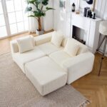 Minimalist Cloud Sectional Couch with L-Shape Chaise, Modular Sectional Sofa